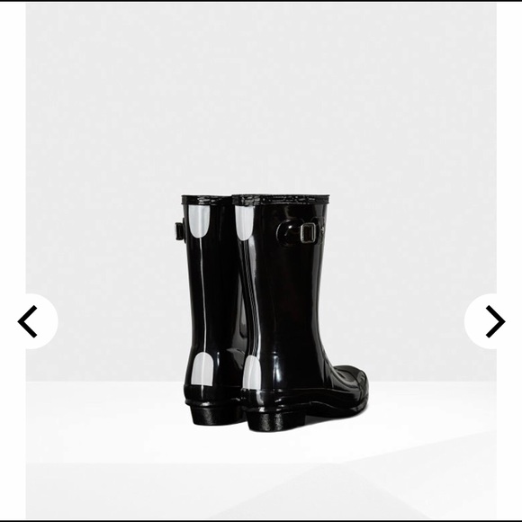 Hunter Original Big Kids Black Gloss Rain Boots - Picture 3 of 8